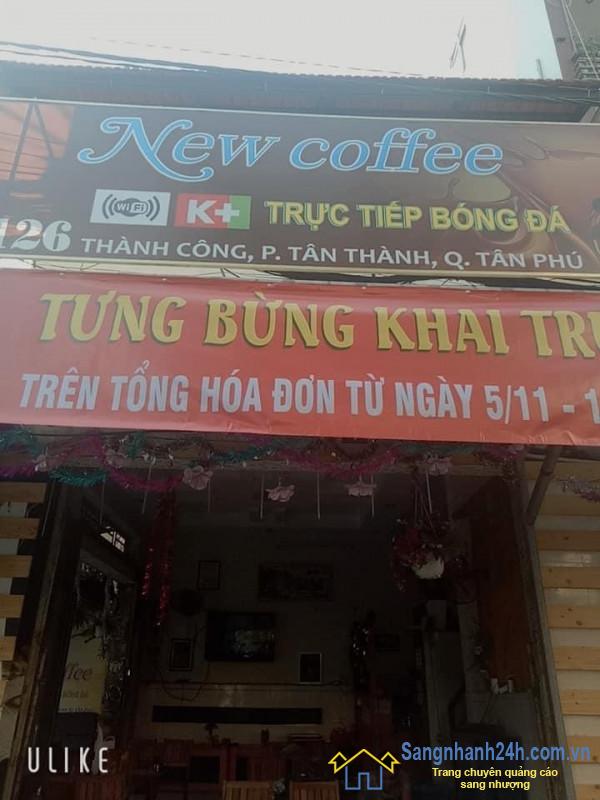 Sang nhượng quán cafe mặt tiền đường Thành Công, phường Tân Thành, quận Tân Phú.